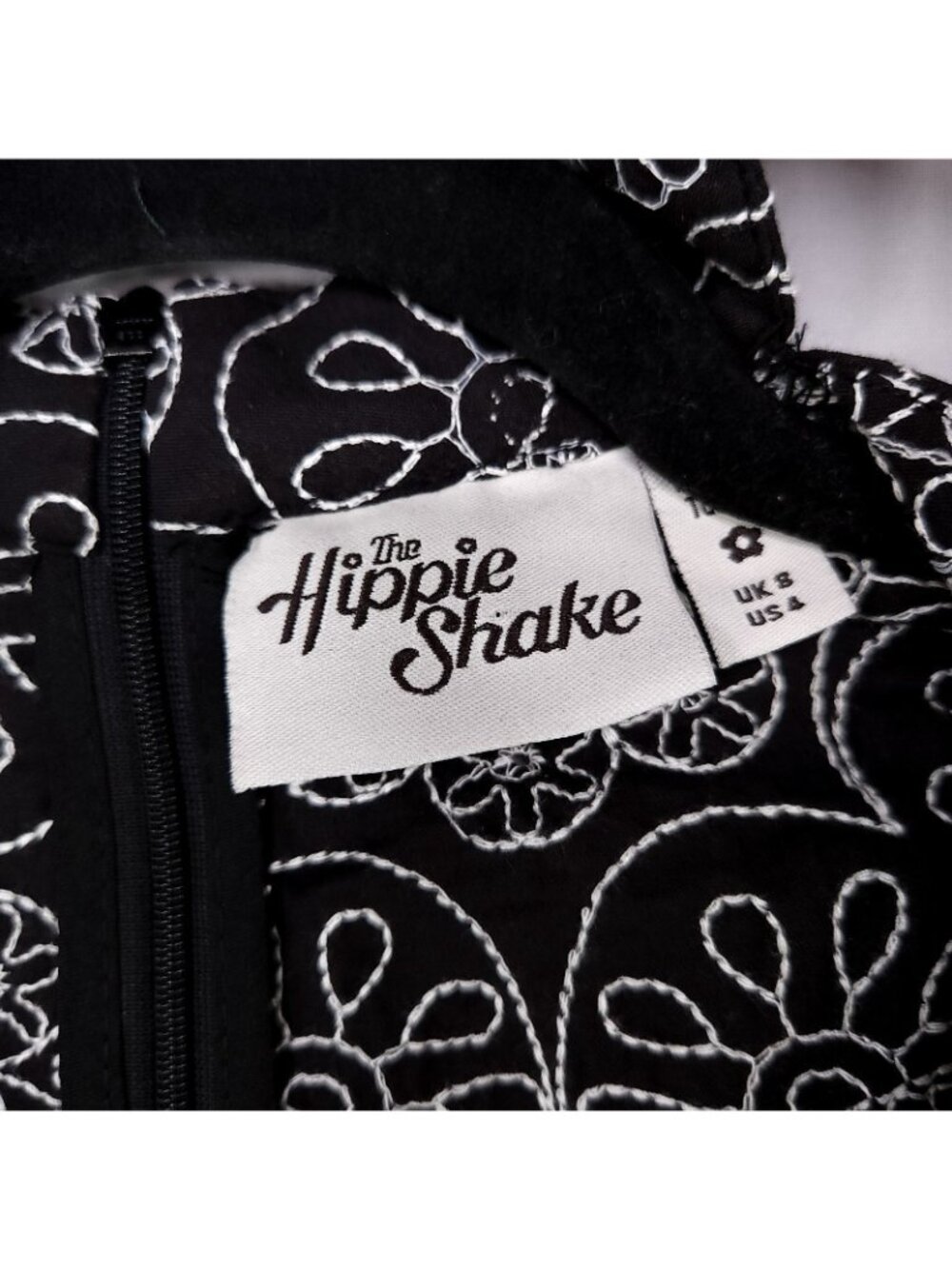 The Hippie Shake Jumpsuit Size 4 Wide Leg Floral Embroider Detail Retro 70's - Picture 6 of 13